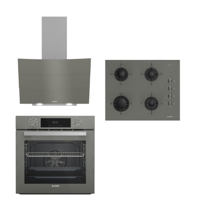 Arçelik STAR GRİ BUHAR DESTEKLİ CAM ANKASTRE SET